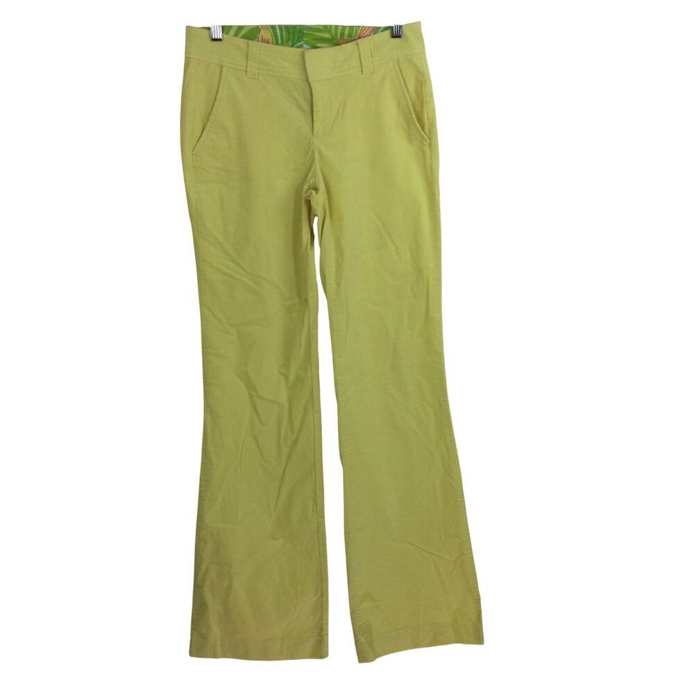 Lily Pulitzer Womens Cotton Corduroy Wide Leg Faye Casual Pants Yellow Size 0